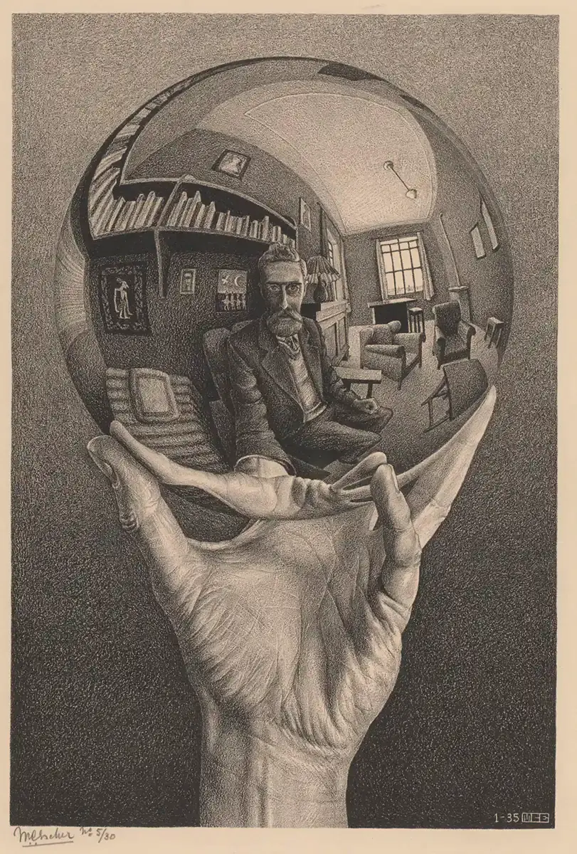 Self-Portrait in Spherical Mirror - M.C.Escher,